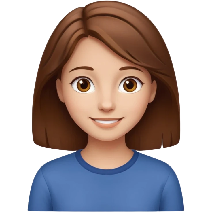 friendly girl named Tess, brown hair, warm smile emoji