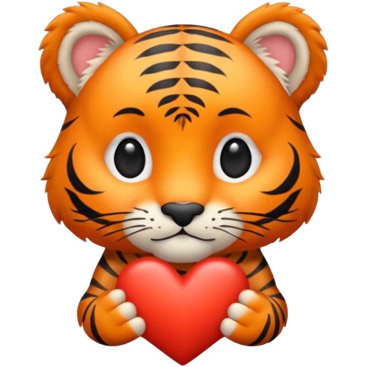 A little tiger with a heart emoji