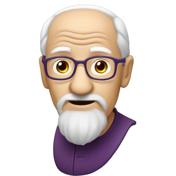 old  man with aubergine emoji