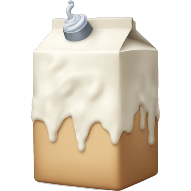 a milk carton with a whipping cream icon emoji