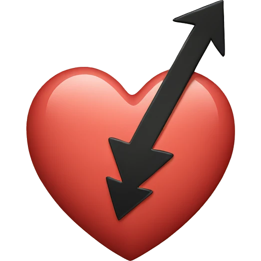 Broken heart with n arrow emoji