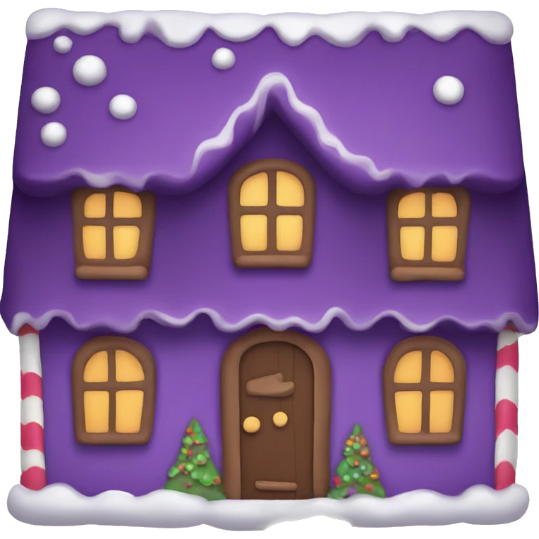 Cosy dark purple gingerbread house  emoji