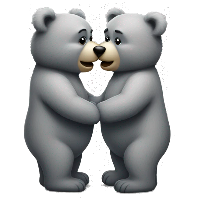 realistic-grey-bears-gives-kiss emoji