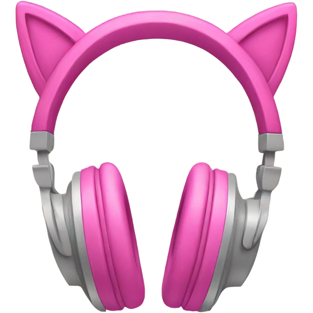 Pink headphones with cat ears emoji