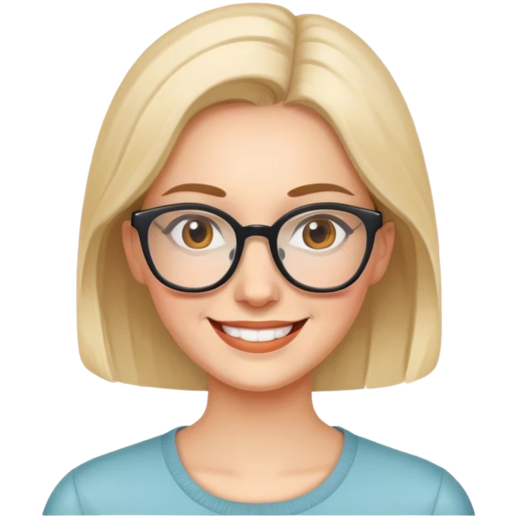 smiling woman with glasses emoji