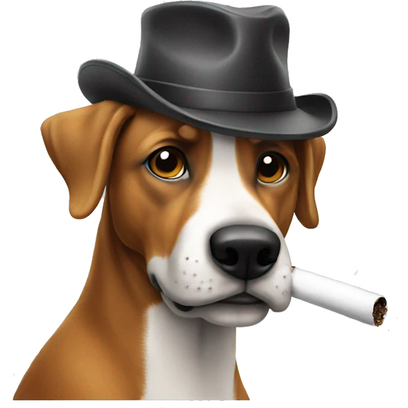cool dog smoke  emoji