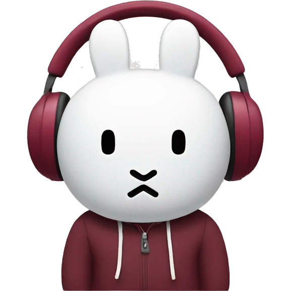 miffy with burgundy headphones emoji