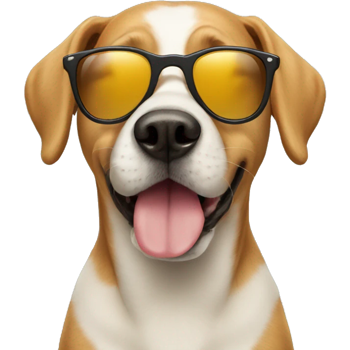 A dog wearing sunglass emoji