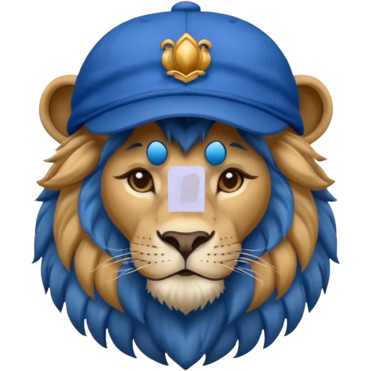 lion with blue hat and jersey emoji