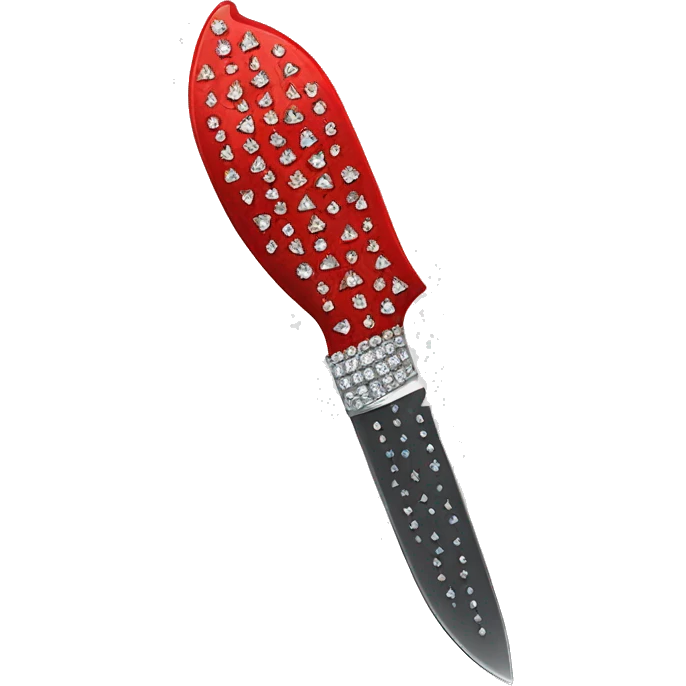 one red knife with rhinestones everywhere  emoji