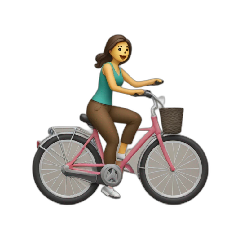 mujer caida de una bicicleta emoji