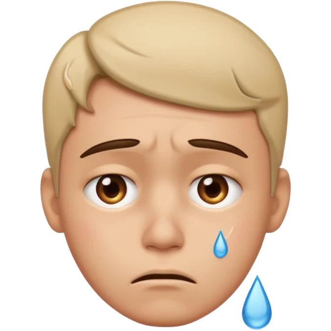 Shaking head while sad emoji