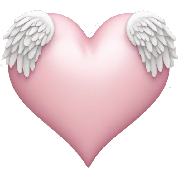 Light pink heart with angel wings emoji