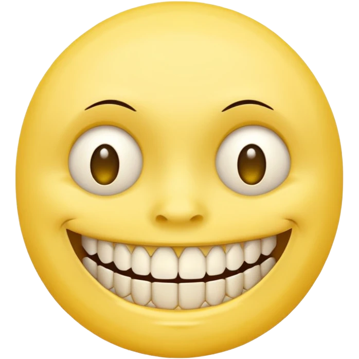 creepy smile lots of teeth built like regular yellow smile remake the second one but sad emoji