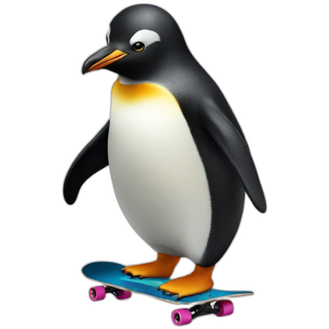penguin skateboarding emoji