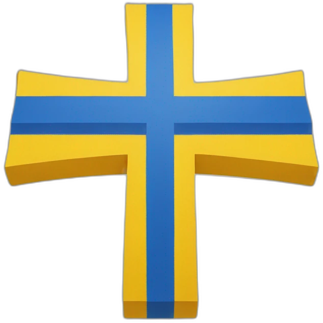 flag emoji with a blue Scandinavian cross with a red outline on a yellow background Ingermanland emoji
