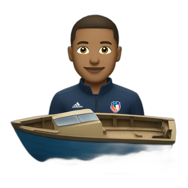 Mbappé with a boat emoji