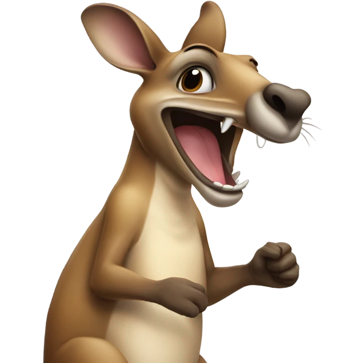 Kangaroo laughing hard at someone and pointing finger emoji