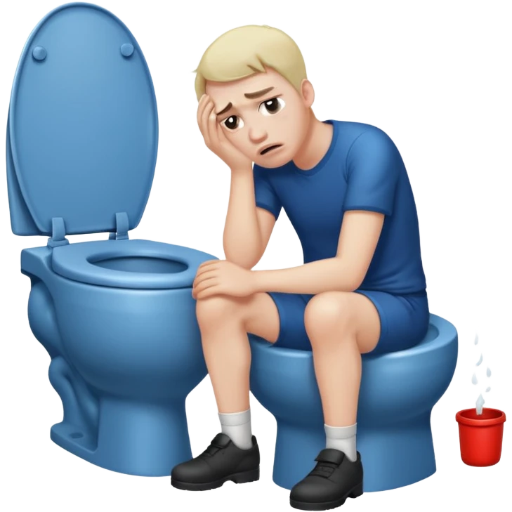 Man on toilet trying to hurry  emoji