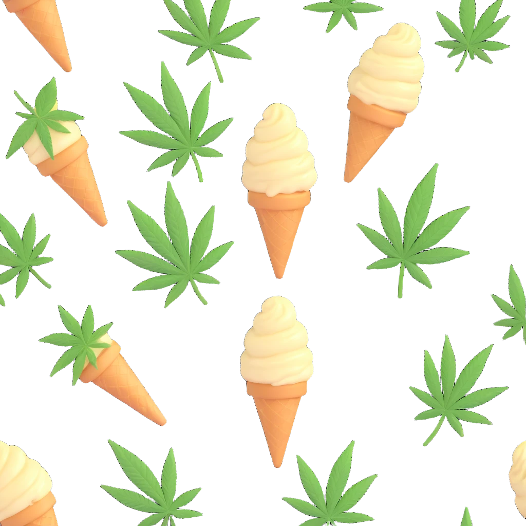 gelato with cannabis leaf emoji