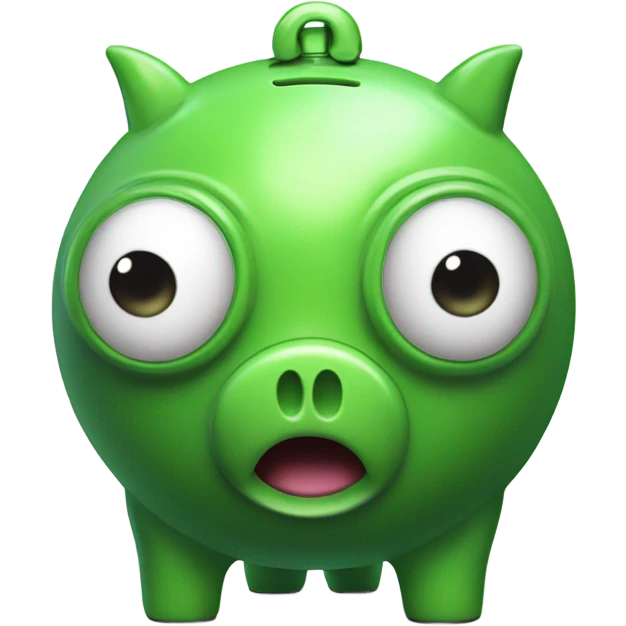 green alien piggy bank emoji