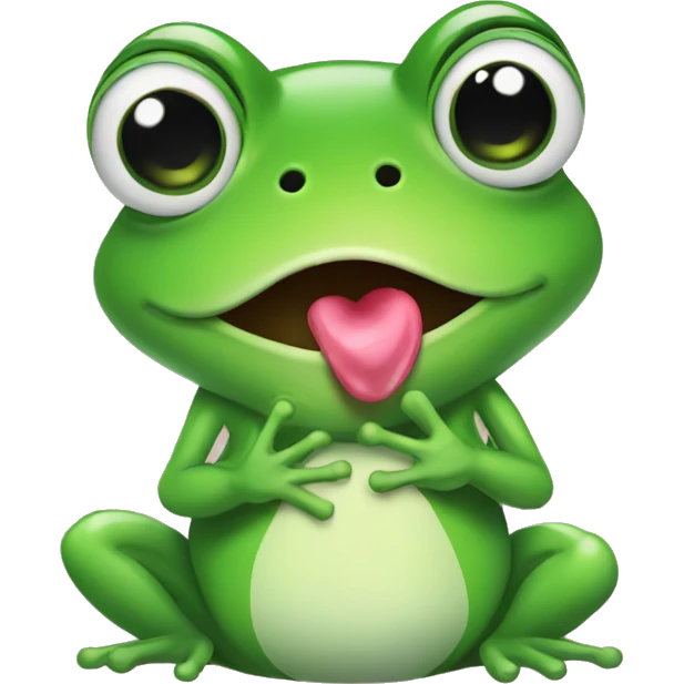 Cute frog blowing a kiss emoji