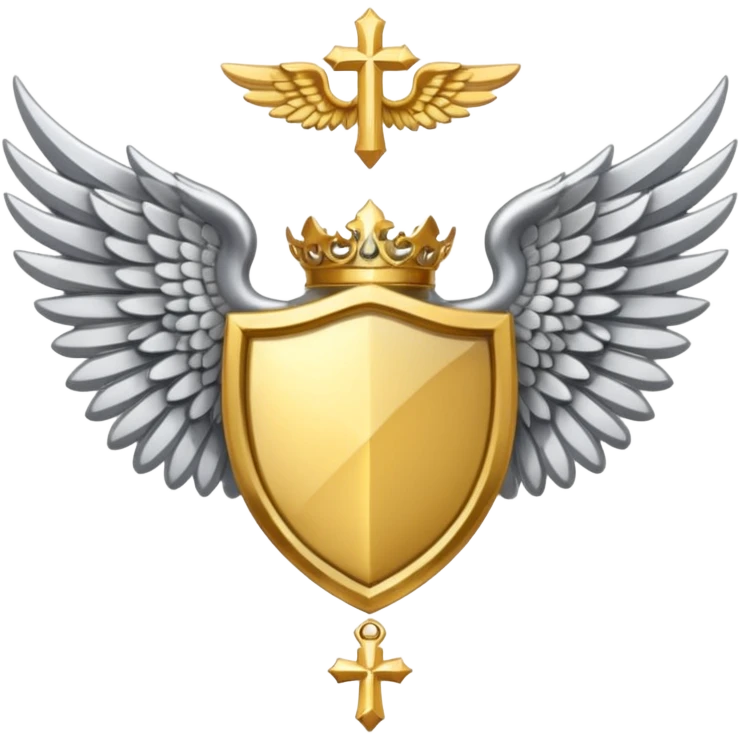 holy saint emblem with silver wings  emoji