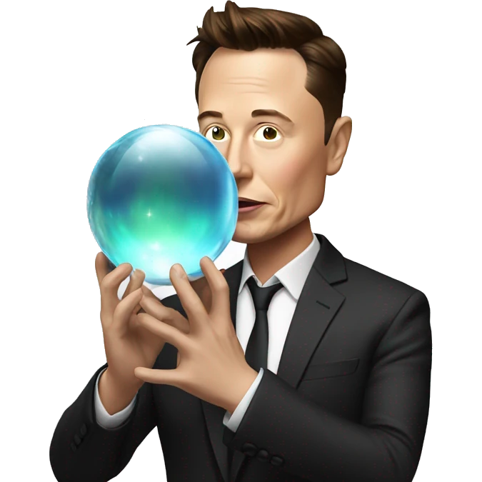 elon musk with crystal ball emoji