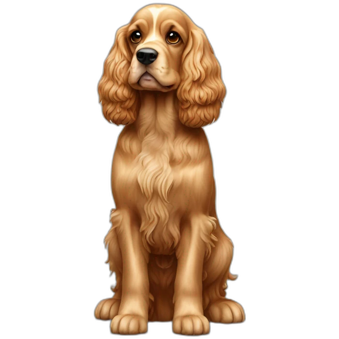 Dog-golden-english-cocker-spaniel-full-body-standing emoji