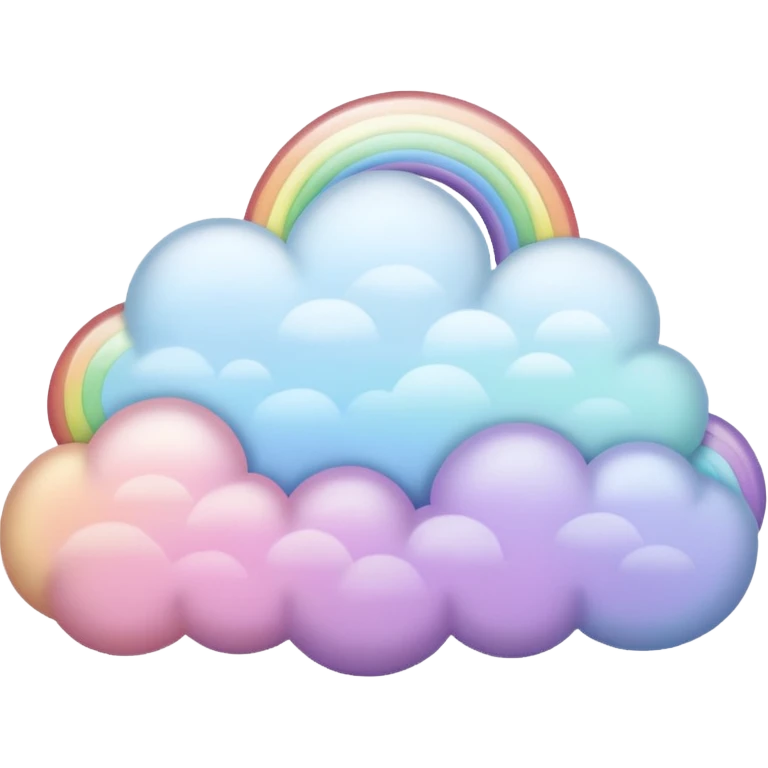 A pastel rainbow-tinted cloud drifting softly emoji