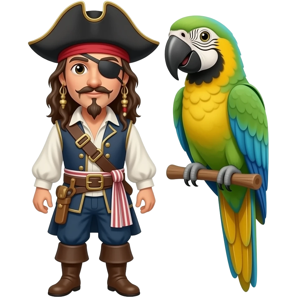 pirate and parrot emoji