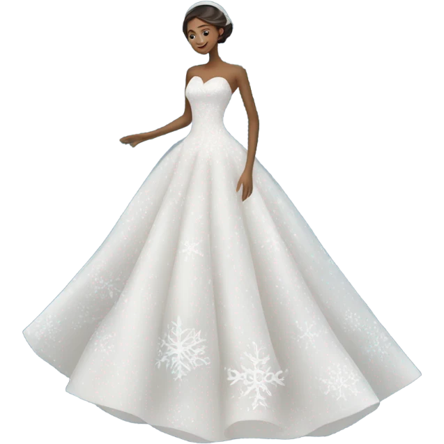 Snowflake wedding dress emoji