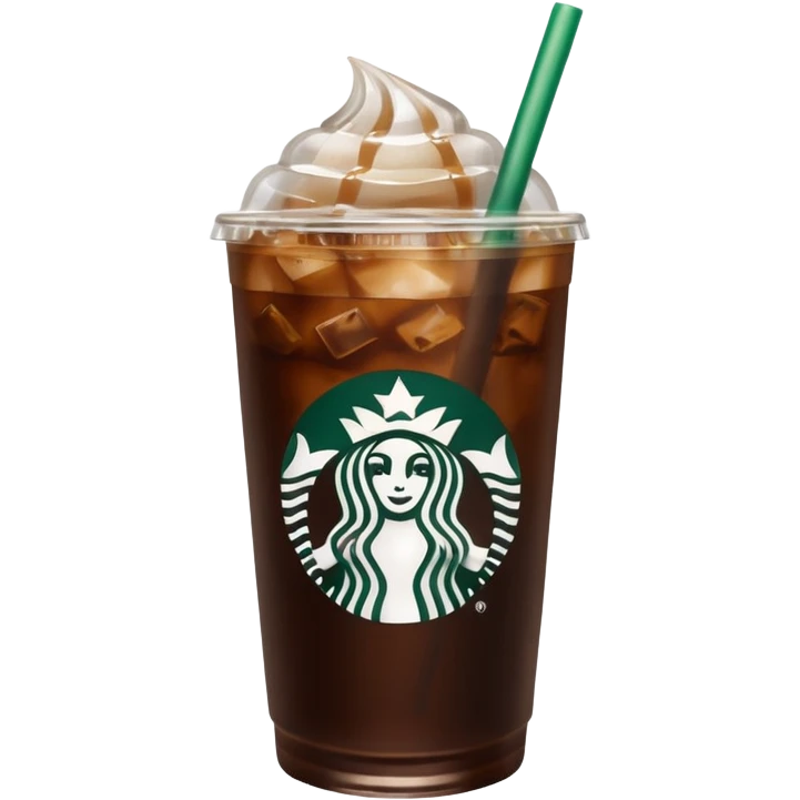 Starbuck ice coffee with ice cubes emoji