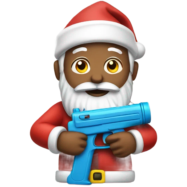 Santa holding a water gun emoji