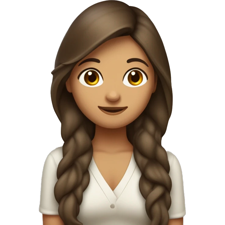 Dos amigas abrazadas,una con pelo un poco chino castaño,de piel blanca más o menos morena y la otra con en cabello largo castaño oscuro con el mismo color de piel emoji
