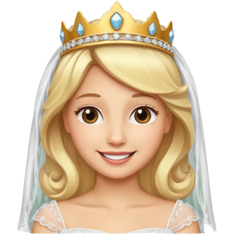 blonde bride tiara and veil emoji
