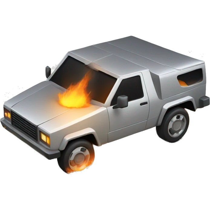Cybertruck on fire emoji