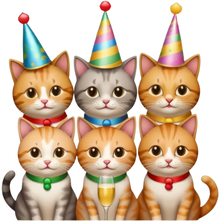 12 cats at a birthday party emoji