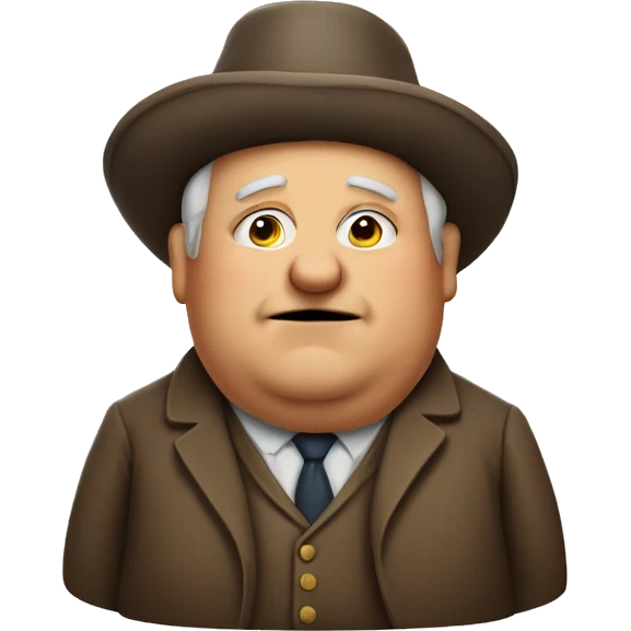 Fat old fashioned man emoji