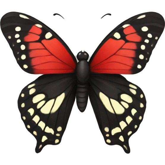Red and black butterfly emoji