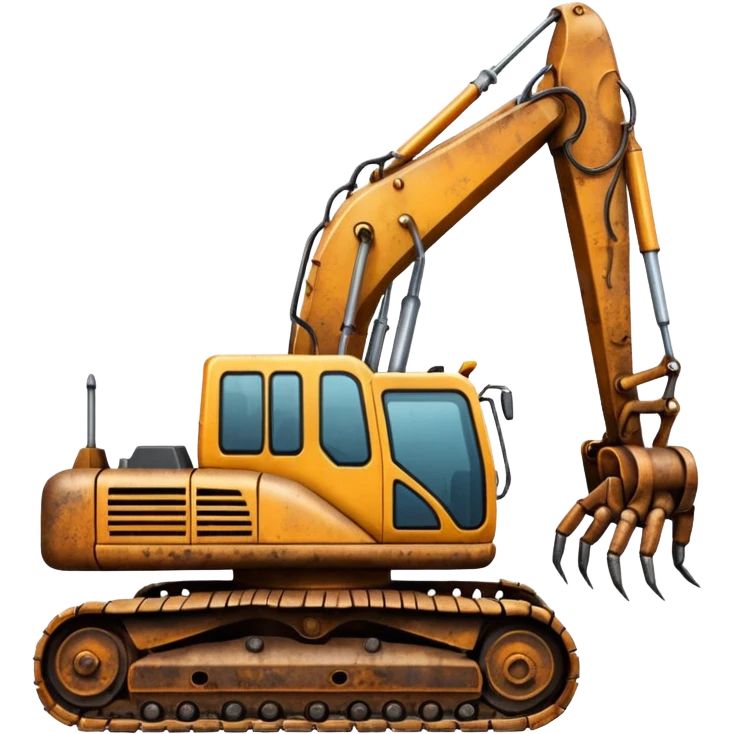 A excavator with four arm and spider legs emoji