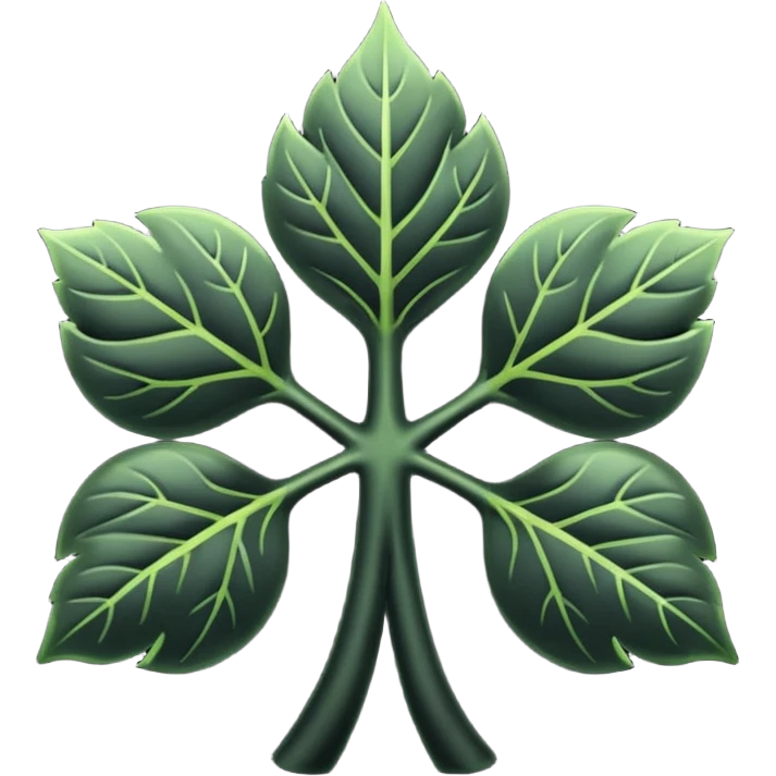 Un trébol de 5 hojas negro  emoji