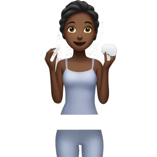 Girl making her skincare emoji