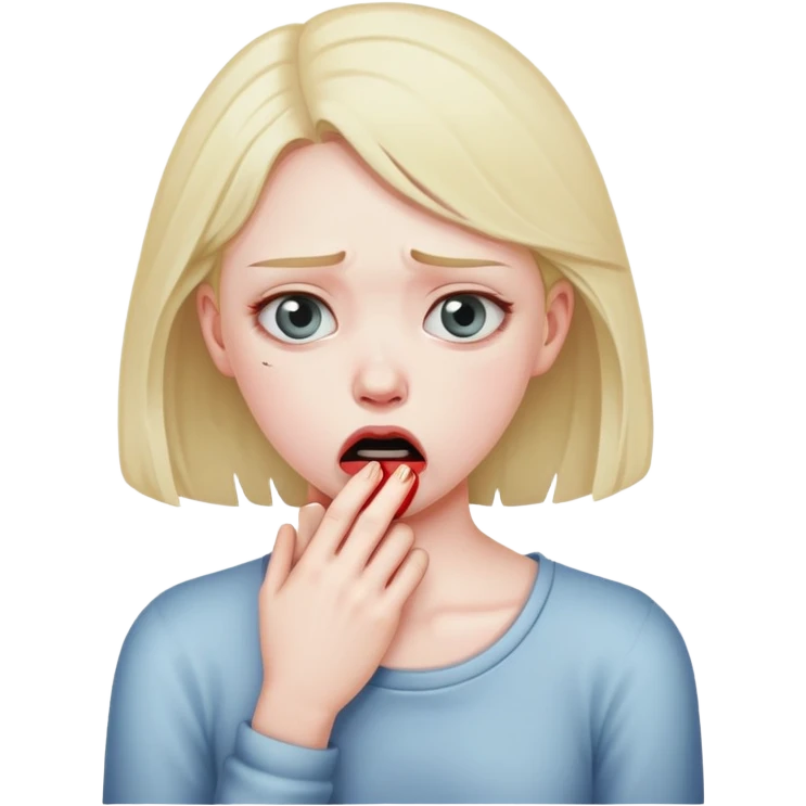 Girl choking herself emote emoji