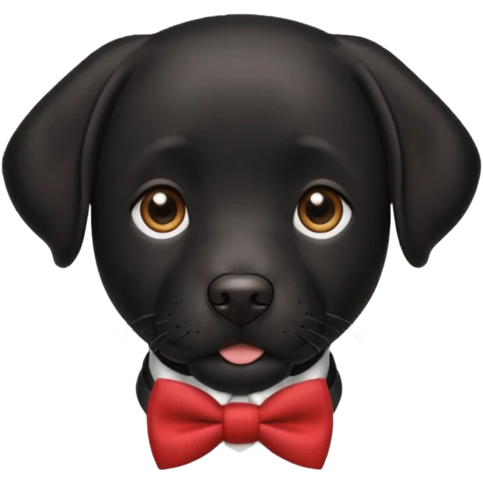 Black lab wearing a bow tie  emoji