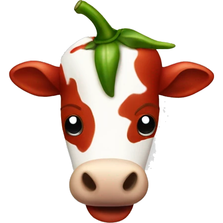 Chili pepper shaped as a cow emoji