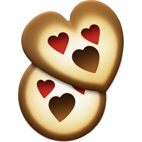 two heart shaped vinyl discs emoji