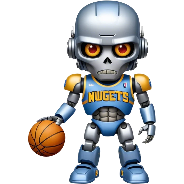 Terminator robot wearing a Denver Nuggets jersey emoji