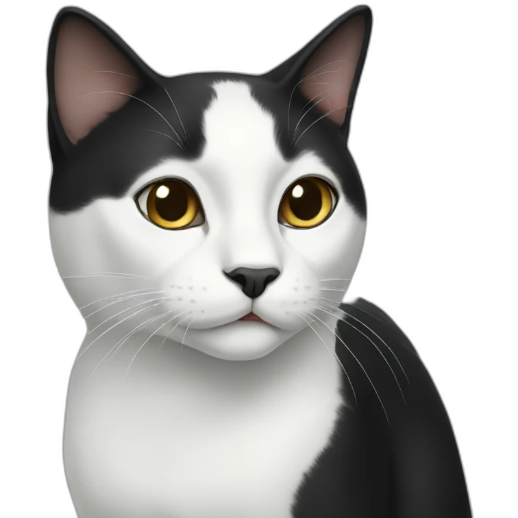 black white cat emoji