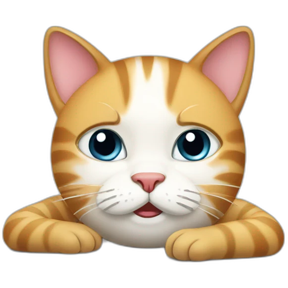 bored cat waiting for lunch time emoji